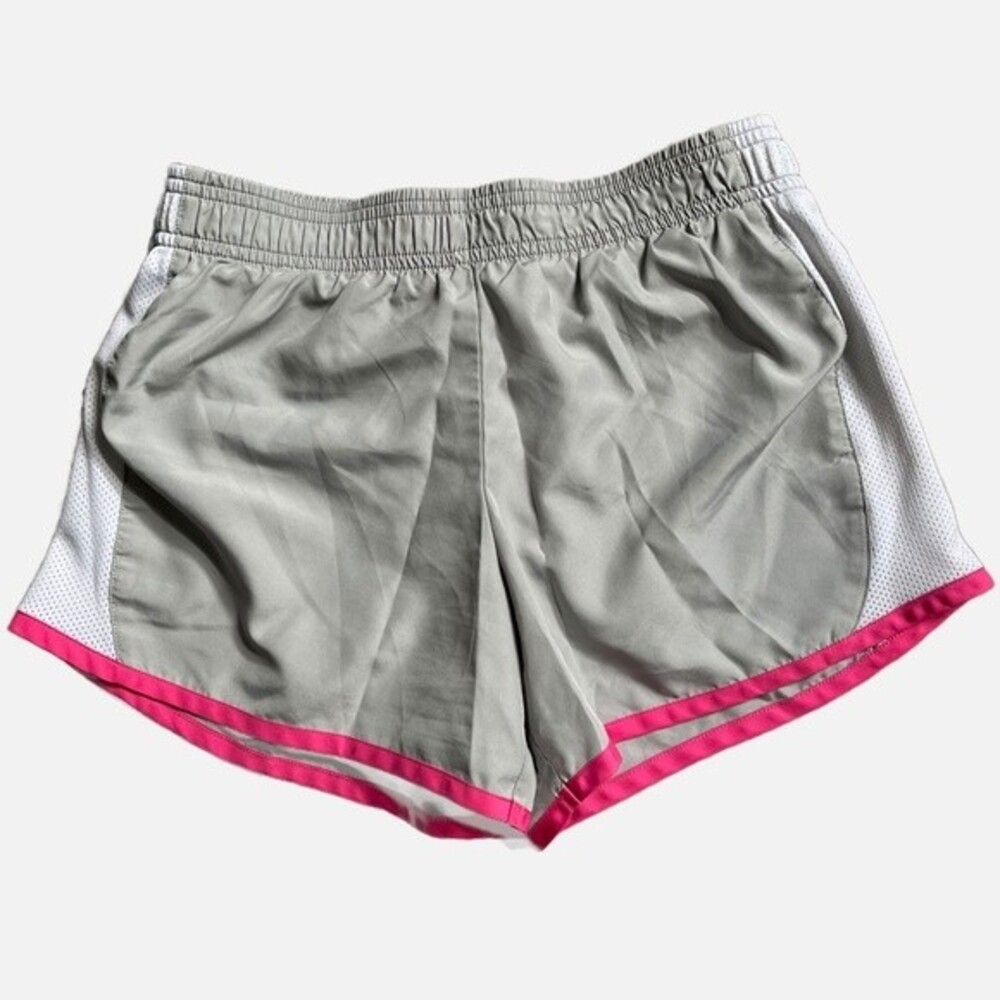 Danskin Now Girls Heather Gray Hot Pink Running Shorts L 10-12 EUC